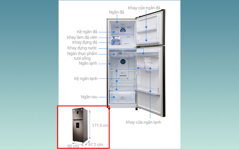 k&iacute;ch thước tủ lạnh